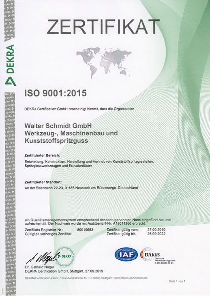 Wir sind Iso 9001 zertifiziert