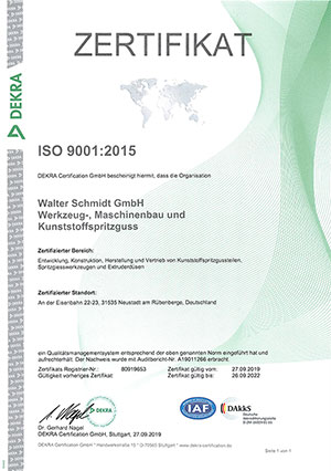 Wir sind Iso 9001 zertifiziert